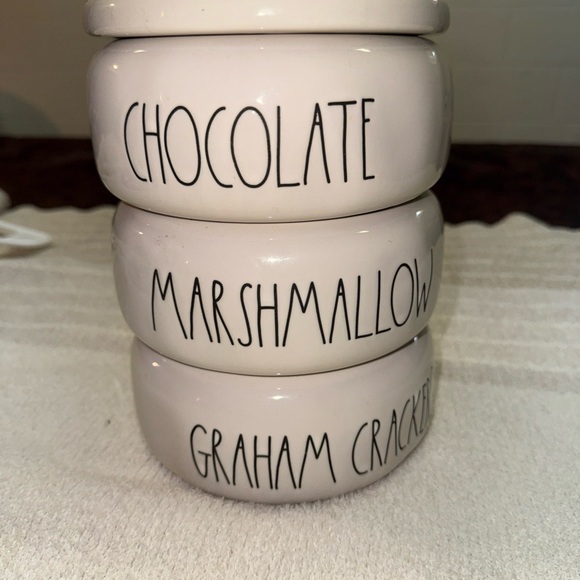 RAE DUNN CHOCOLATE MARSHMALLOW GRAHAM CRACKER SMORES Stacker Canister